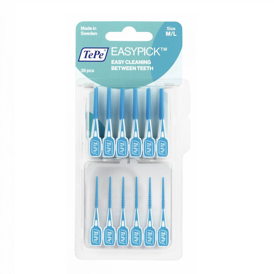 TePe EasyPick Toothbrushes / toothpicks with box M/L Blue, 36 pieces