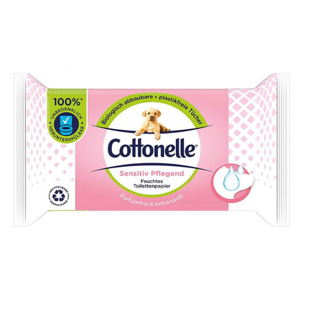 Cottonelle, Sensitive, feuchtes Toilettenpapier, 42 Stück