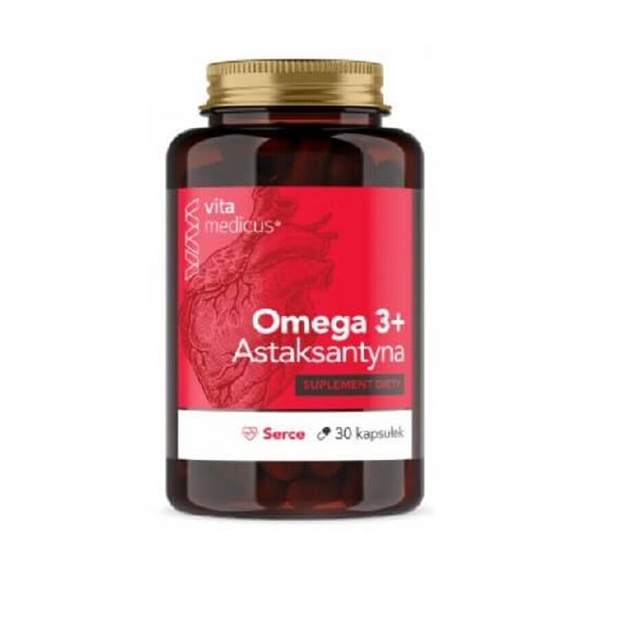 VitaMedicus Omega 3 + Astaxanthin Herz, 30 Kapseln