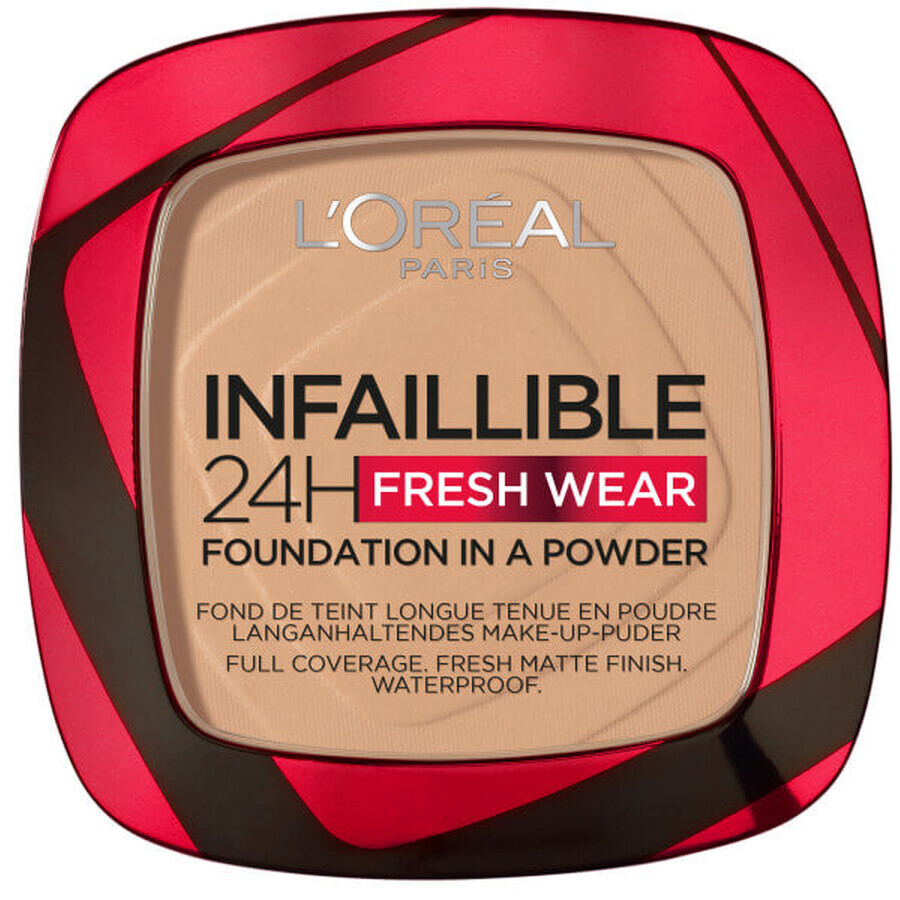 L'Oreal Paris Infaillible 24H Fresh Wear Foundation In A Powder Fond de teint matifiant 140 Golden Beige, 9g