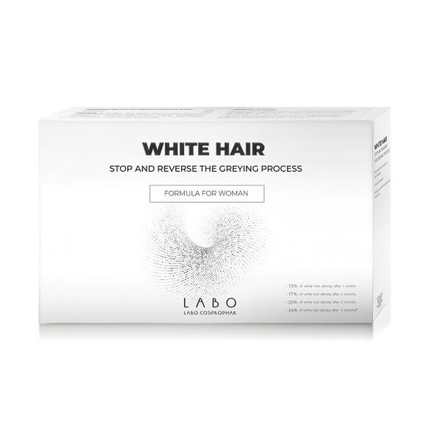 Anti-Greying Behandlung für Frauen Weißes Haar, 40 Fläschchen, Labo