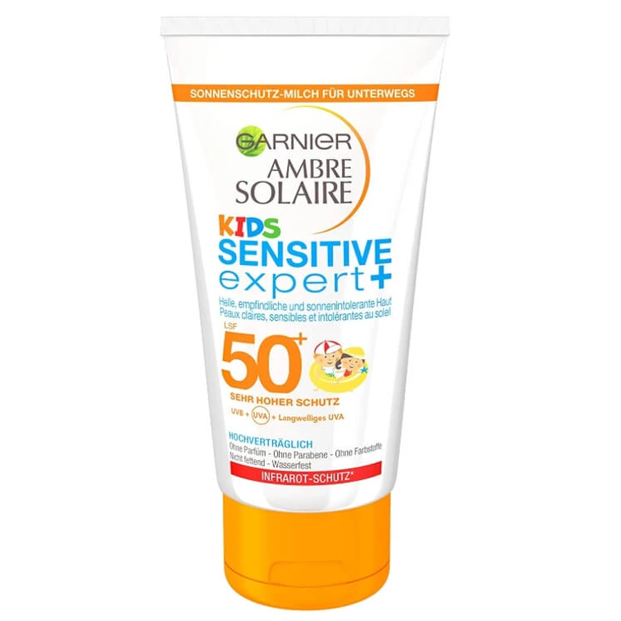 Garnier Ambre Solaire, Loțiune solară pentru copii SPF50+, cu absorbție rapidă, rezistentă la apă, 50ml