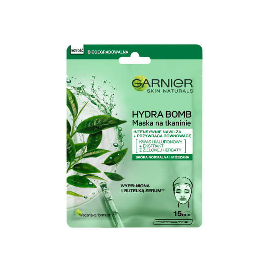 Garnier Hydra Bomb mask with green tea extract and hyaluronic acid, 28g