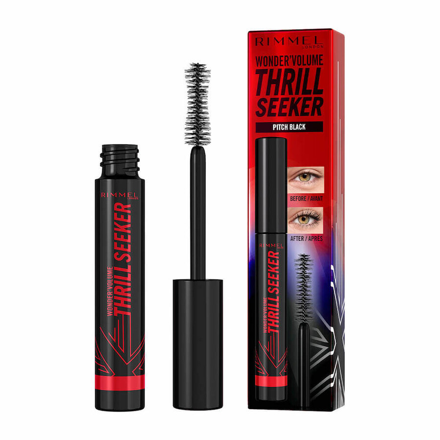 Rimmel Rimmel Eyelash & Volume Enhancing Mascara with Ultra-Black Pigments 004 Pitch Black, 8ml