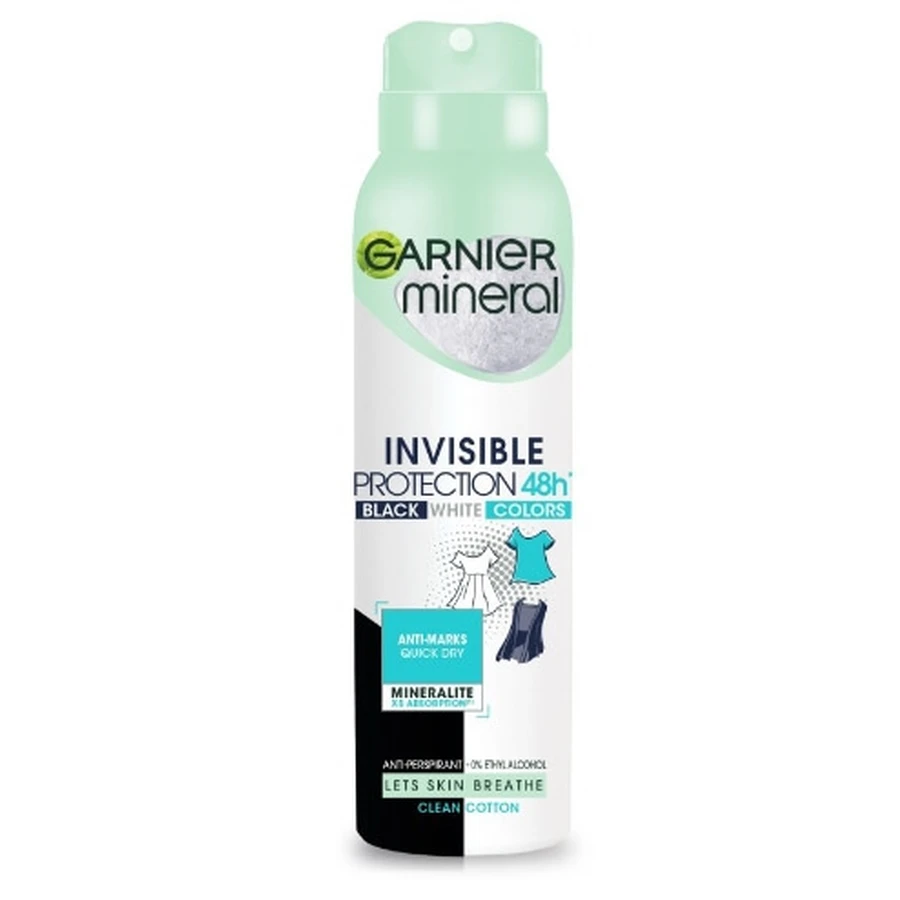 Garnier Unsichtbarer Schutz Clean Cotton Antitranspirant, 150 ml