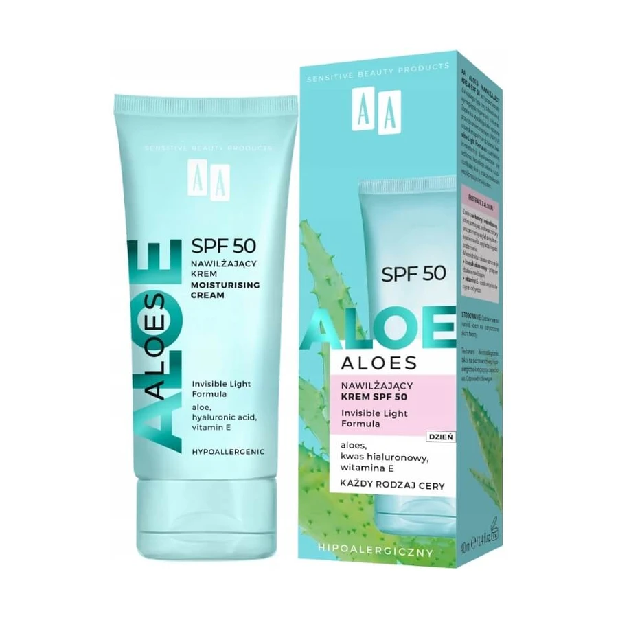 AA Aloe Vera moisturizing cream SPF 50, 40 ml