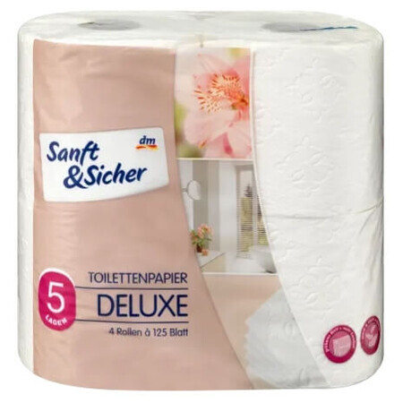 Sanft amp;Sicher, deluxe, papier toilette, deluxe 5 ply, 4 pièces