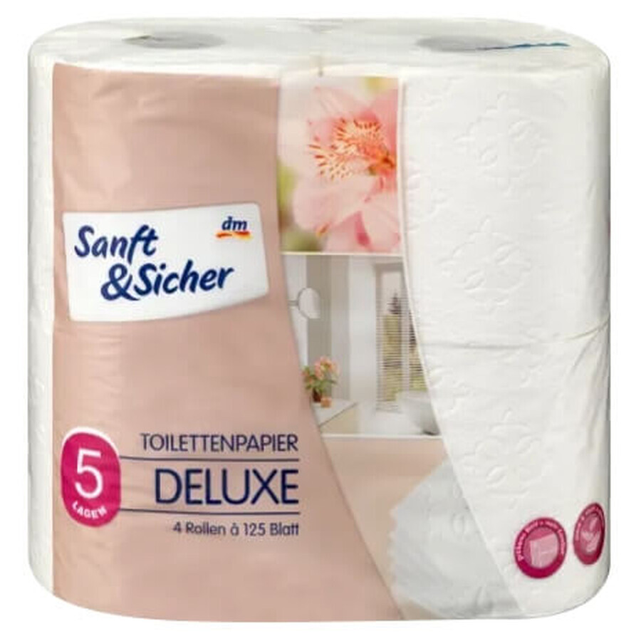 Sanft amp;Sicher, deluxe, papier toilette, deluxe 5 ply, 4 pièces