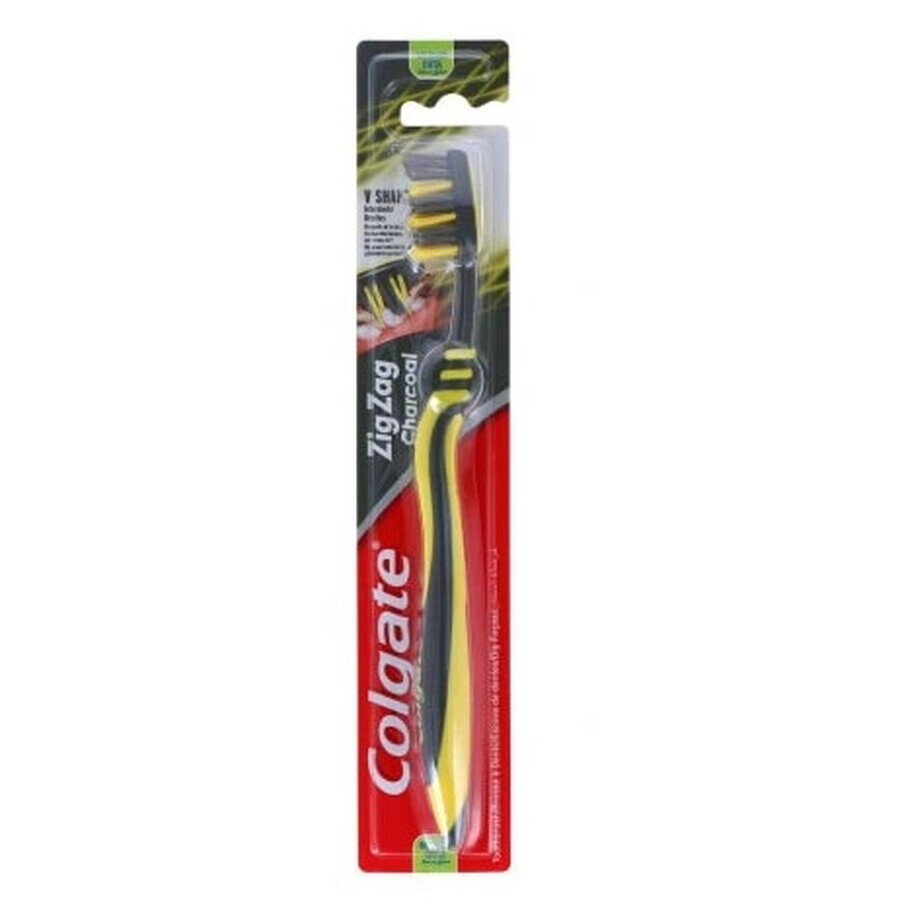 Colgate, ZigZag Charcoal, toothbrush, medium, 1 pc