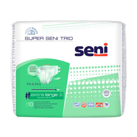 Scutece Super Seni Trio 10 buc XL - Termen lung!