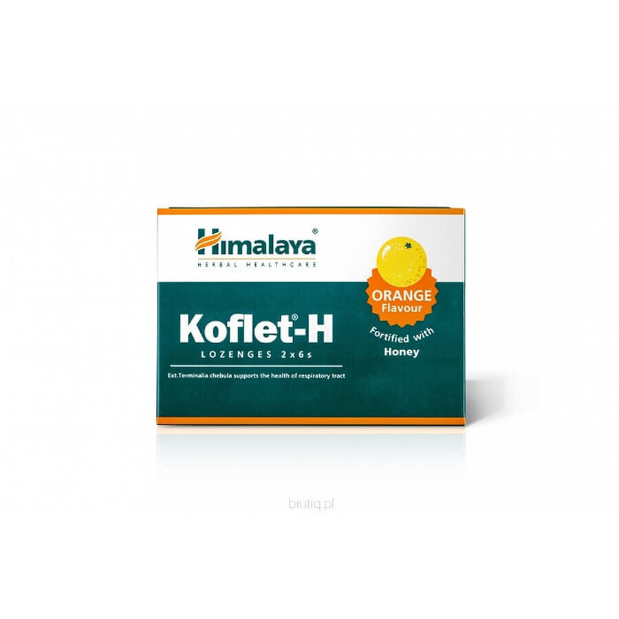 Himalaya Koflet-H gusto arancia 12 pillole