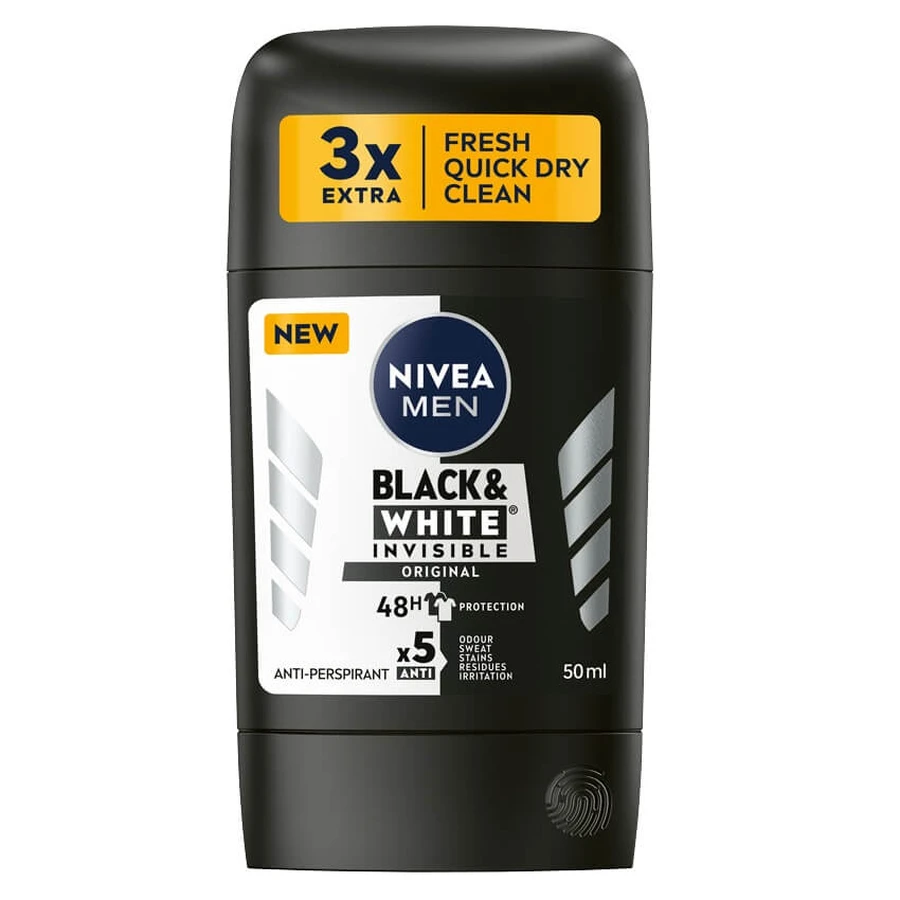 Nivea Men Black amp;White Invisible Original Antitranspirant Stick, 50ml