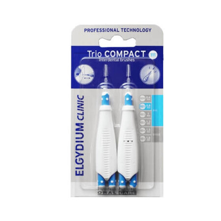 Elgydium, Clinic Trio Compact, 111, cepillo de dientes midzyzbone, 2 uds.