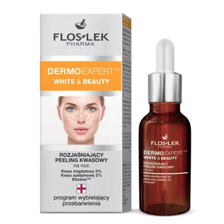 Flos-Lek Dermoexpert White amp; Beauty Glinsterende nachtzure peeling 30ml