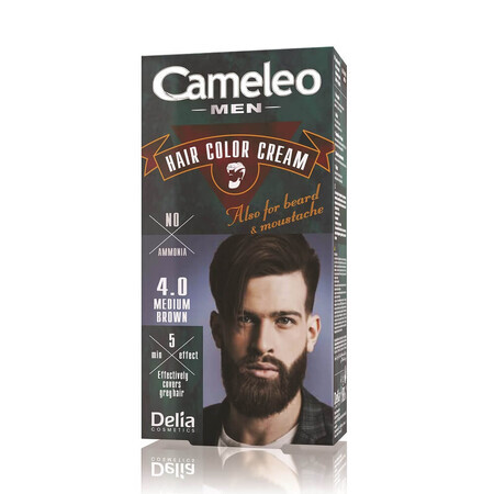 Cameleo Men Barba y Pelo Tinte 4.0 Marrón Medio, 30ml