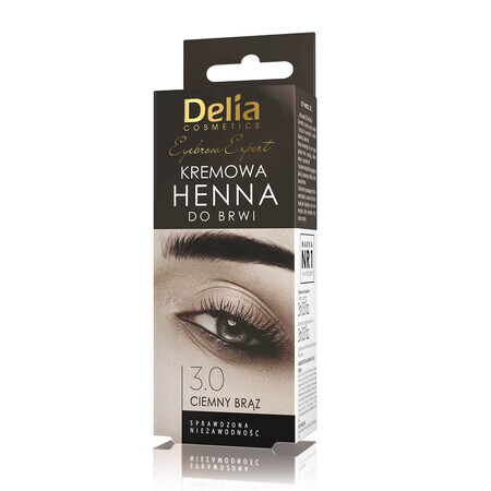 Delia Eyebrow Expert crème sourcils henné 3.0 Dark Bir, 15ml