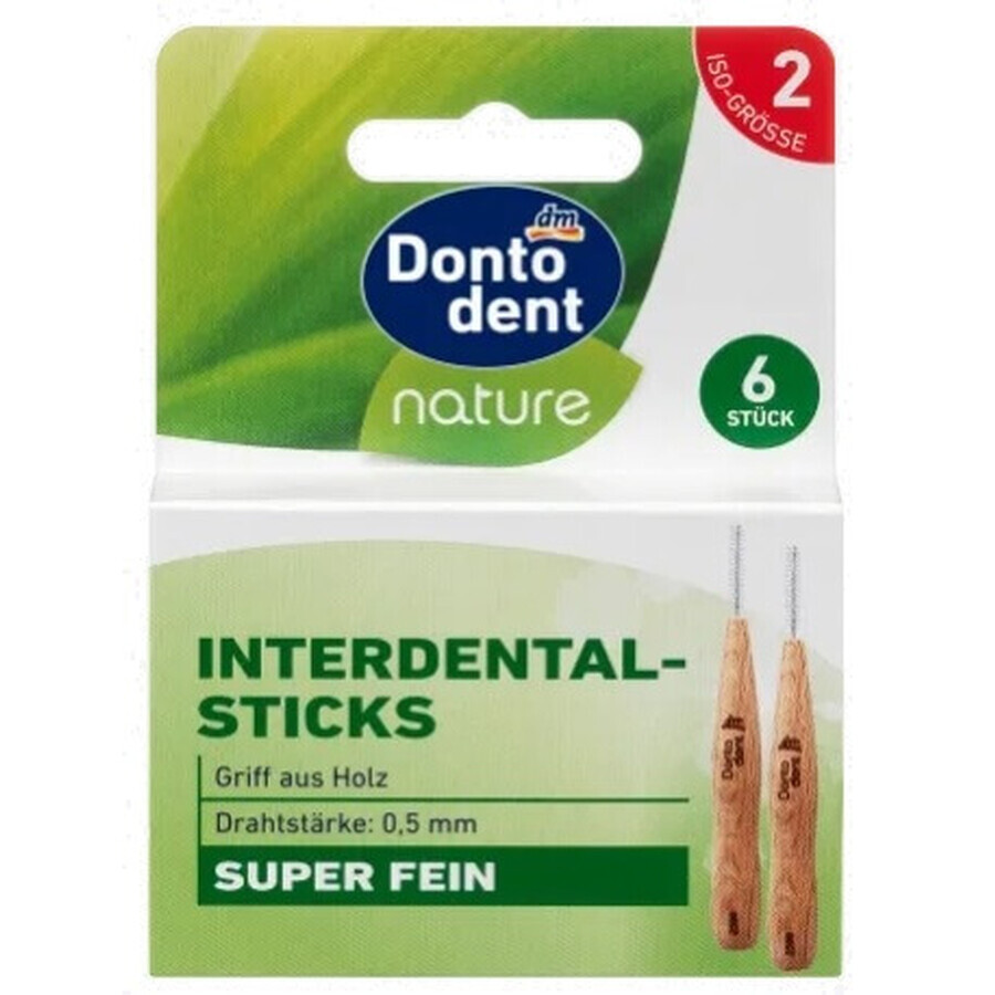 Dontodent, Interdentalbürsten, Natur, ISO 2, 6 Stück.