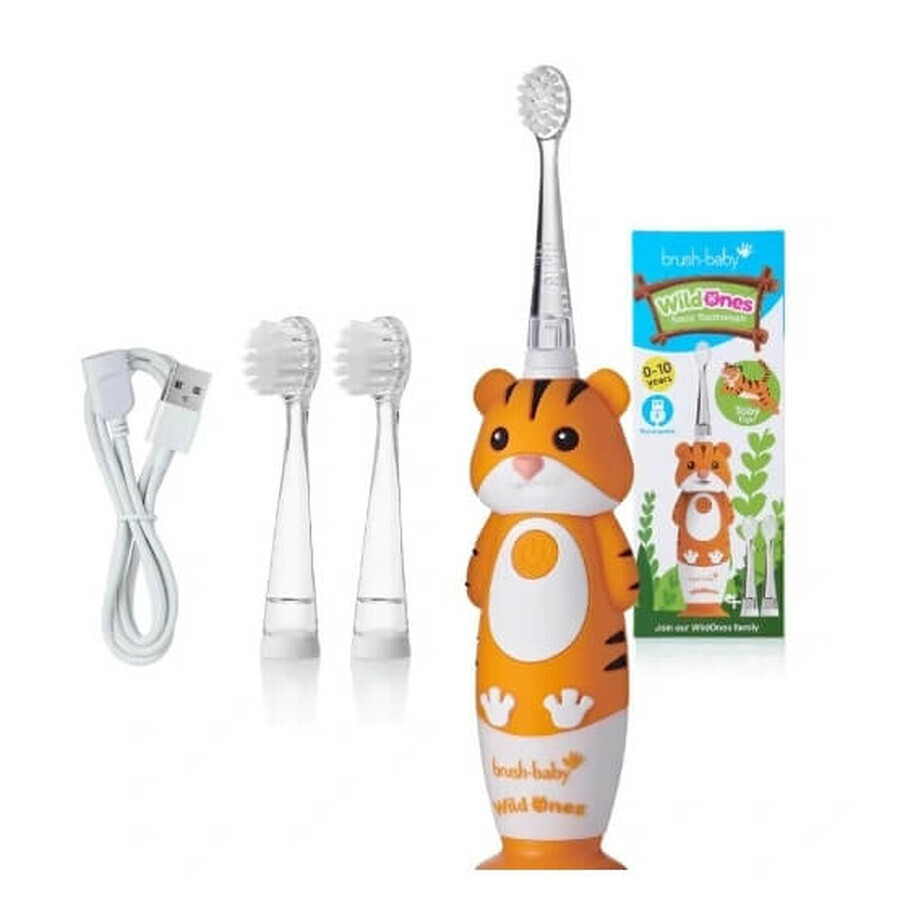 Brush-Baby Wildones Spazzolino sonico per bambini da 0 a 10 anni Tigger