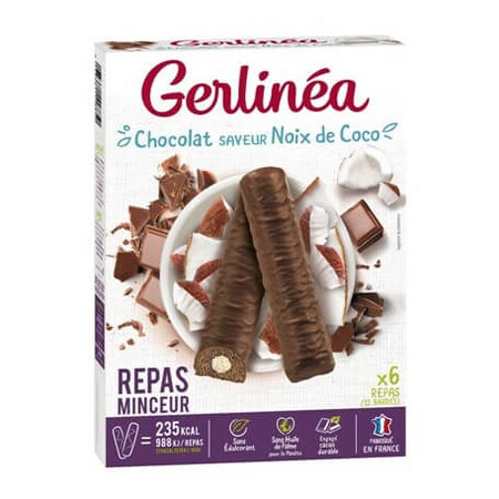 Batoane de ciocolata cu cocos, 372 g, Gerlinea