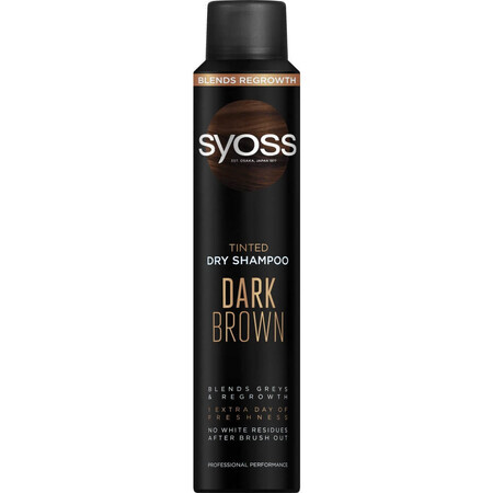 Syoss Getinte Droogshampoo Donkerbruin Donkerbruin Was Droogshampoo voor Donker Berken Verbeteren en Inkleuren, 200ml