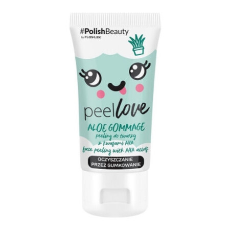 Flos-Lek, PeelLove Aloe Gommage, Scrub facial cu acizi AHA, 75 ml