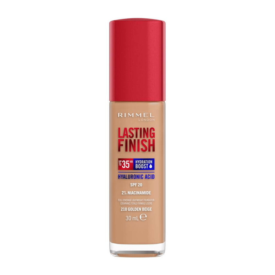 Rimmel Lasting Finish Fond de teint hydratant longue durée avec SPF20 210 Golden Beige, 30ml