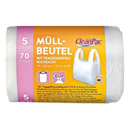 CleanPac, Beutel für Kosmetikabfälle, 5l, 70 Stück