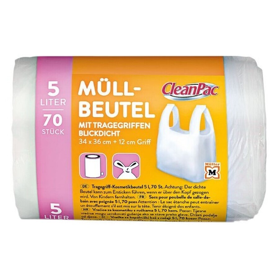 CleanPac, Beutel für Kosmetikabfälle, 5l, 70 Stück