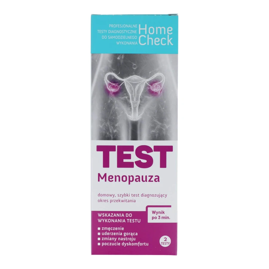 Home Check Test Menopauza, domowy test do oznaczania hormonu FSH w moczu, kasetkowy, 2 sztuki: ceny i cechy