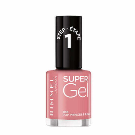 Lac de unghii Rimmel Super Gel 035 Pop Princess Pink, 12ml