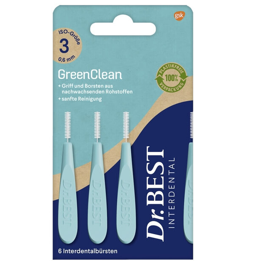 Dr.Best, GreenClean Interdentalbürsten 0,6 mm ISO 3, 6 Stück