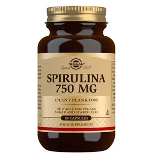 Solgar, Spirulina 750mg, 80 cápsulas