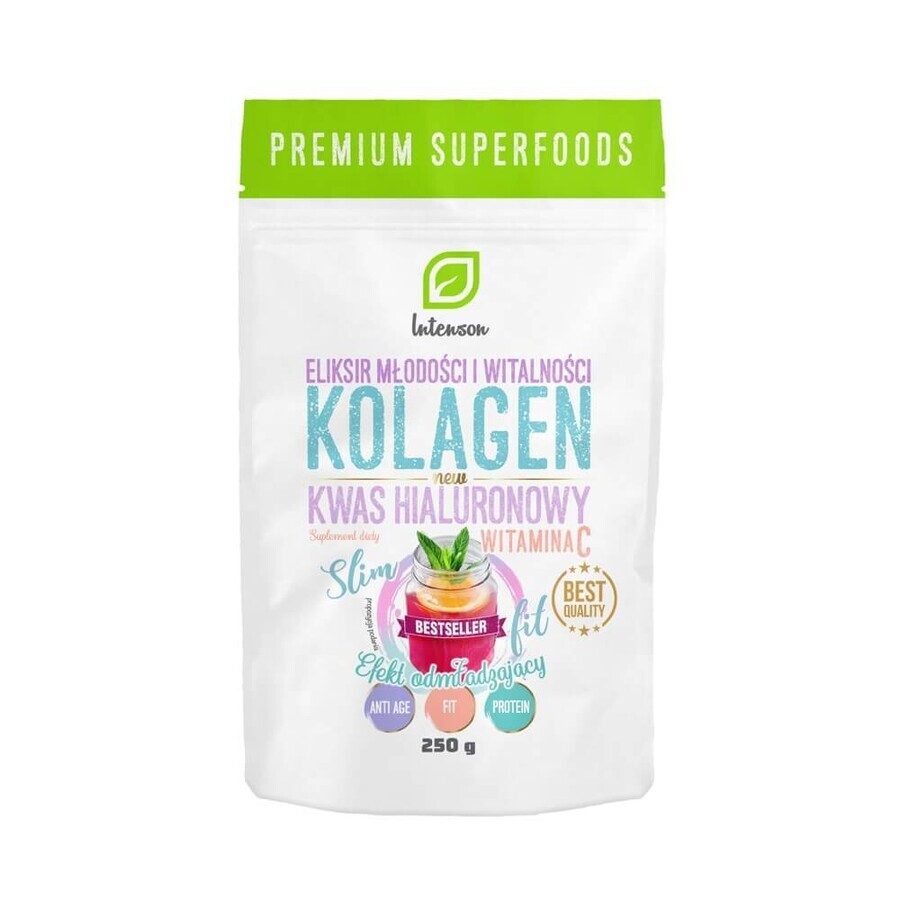 Intenson Collagen + Vitamin C + Hyaluronsäure mit Verjüngungseffekt, 250g