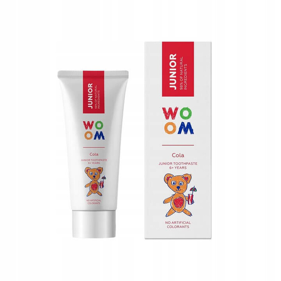 Woom Junior dentifrice naturel pour enfants 6+ ans Cola, 50ml