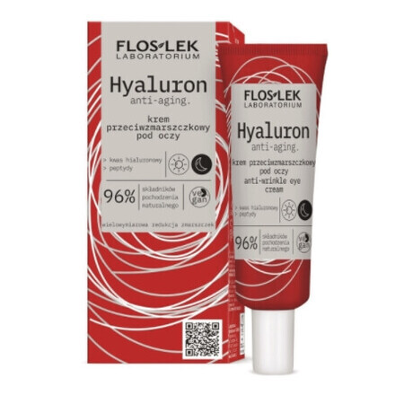 Flos-Lek, Hyaluron Anti-Ageing, Anti-Falten Augencreme 96%, 30 ml