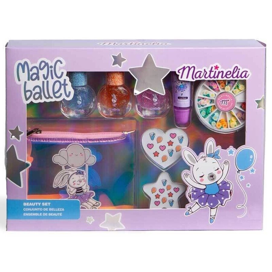 Martinelia Magic Ballet 3x nail polish + lip balm + nail stickers + cosmetic bag