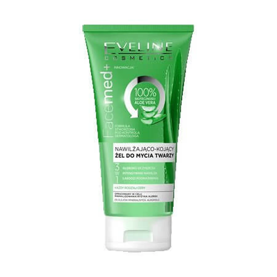 Eveline Facemed+ nettoyant hydratant et apaisant pour le visage à l'aloe vera pour tous les types de peau 150ml