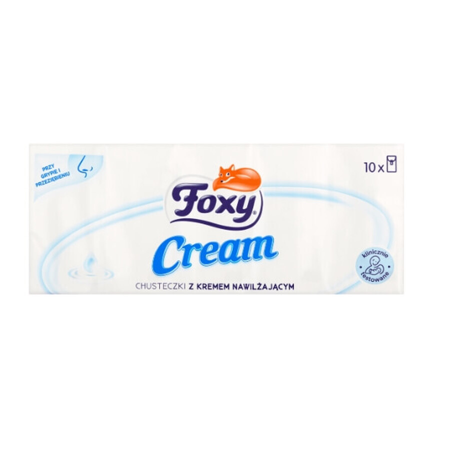 Foxy, Feuchtigkeitsspendende Creme-Tücher, 10 Stück