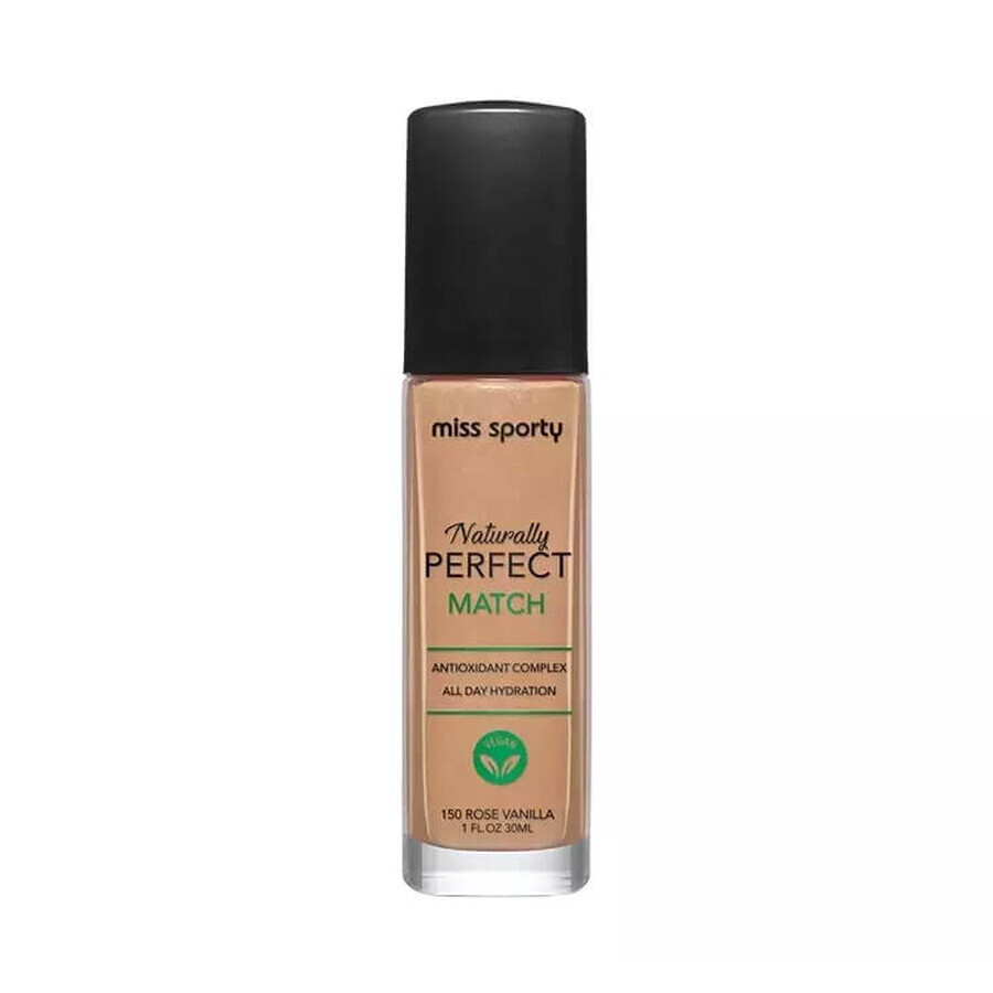 Miss Sporty Naturally Perfect Match Vegan Moisturising Foundation 150 Rose Vanilla, 30ml