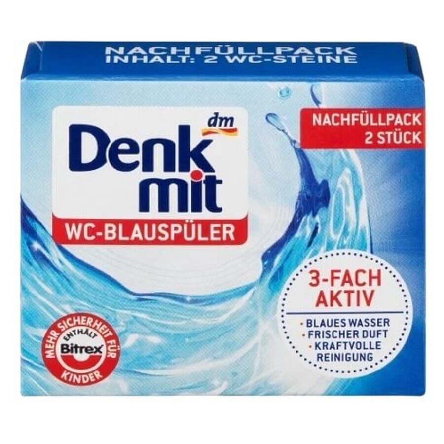 Denkmit, Kit de reumplere pentru detergent de toaletă, albastru, 80g