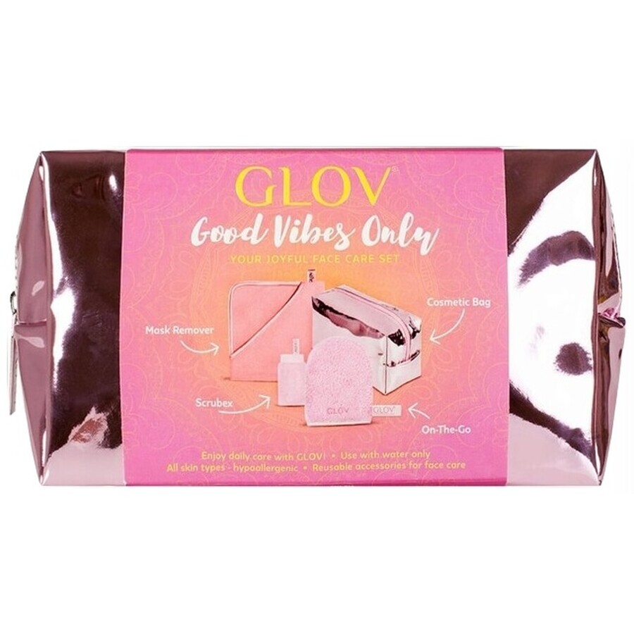 Glov Good Vibes Only Set Scrubex Lippenpeeling + Handschuh + Make-up-Entferner + Kosmetiktasche