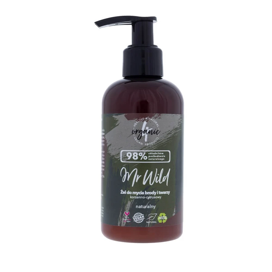 4organic Mr Wild he Bart- und Gesichtswasser würzig-Zitrus, 200ml