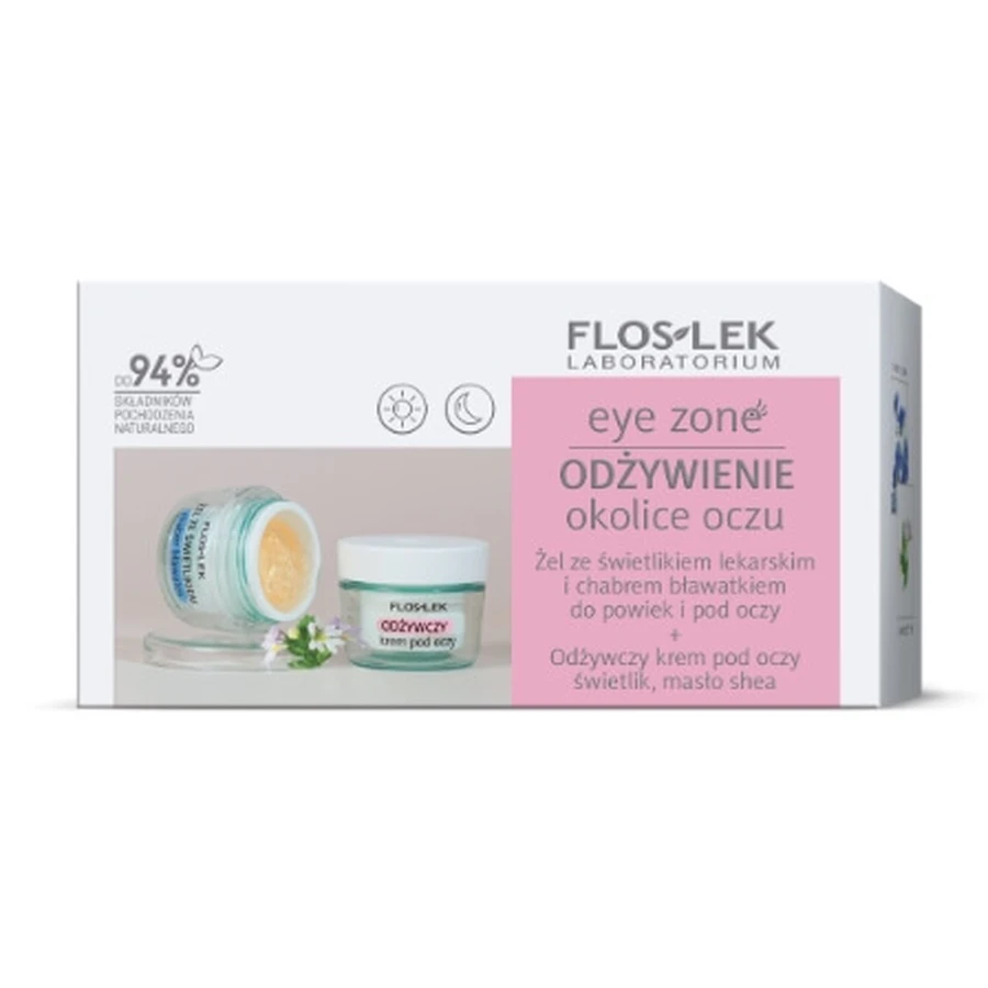 Flos-Lek Eye Zone Set avec onagre et bleuet 10g + Crème revitalisante 15 ml