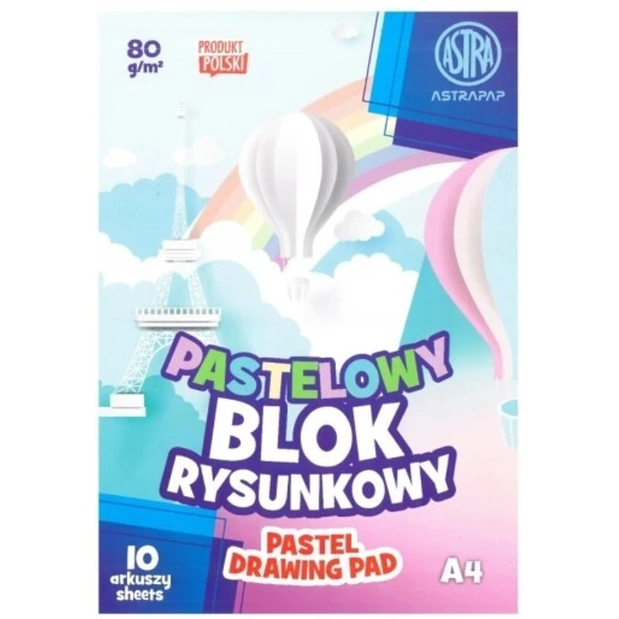 Bloc dibujo pastel 80g/m2 A4, 10 hojas