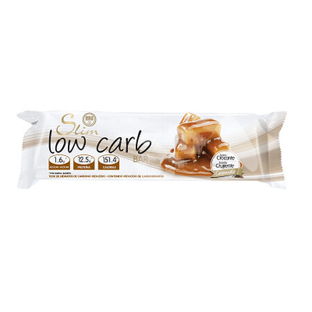 Baton Slim Low Carb cu aroma de caramel, 40 g, Gold Nutrition