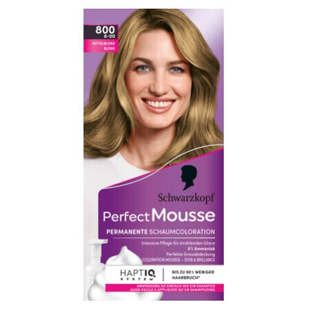 Schwarzkopf, Perfect Mousse, 800 Rotblond, Färbewachs Mousse