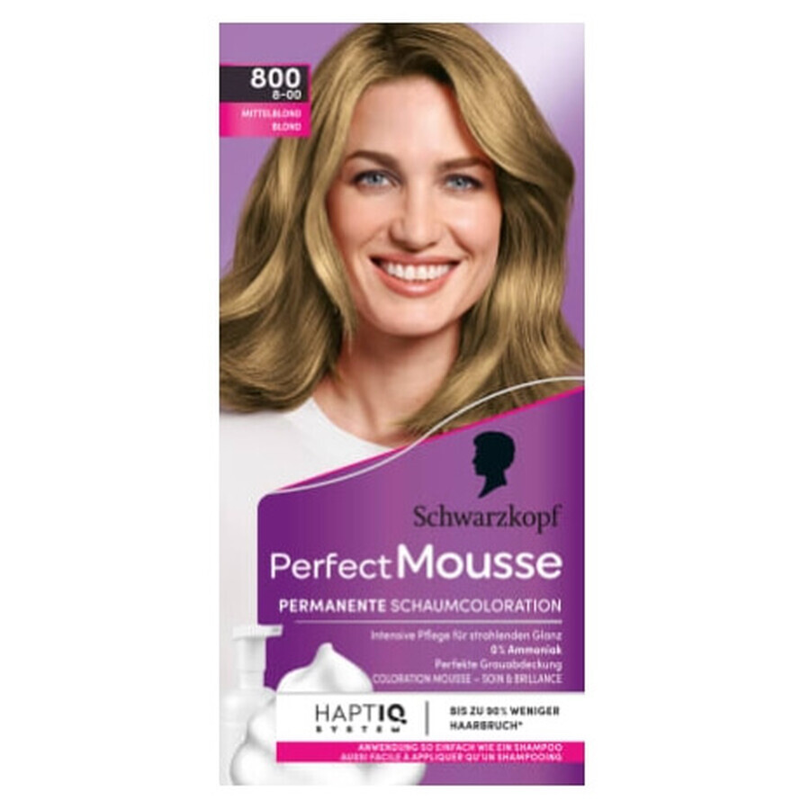 Schwarzkopf, Perfect Mousse, 800 Rotblond, Färbewachs Mousse