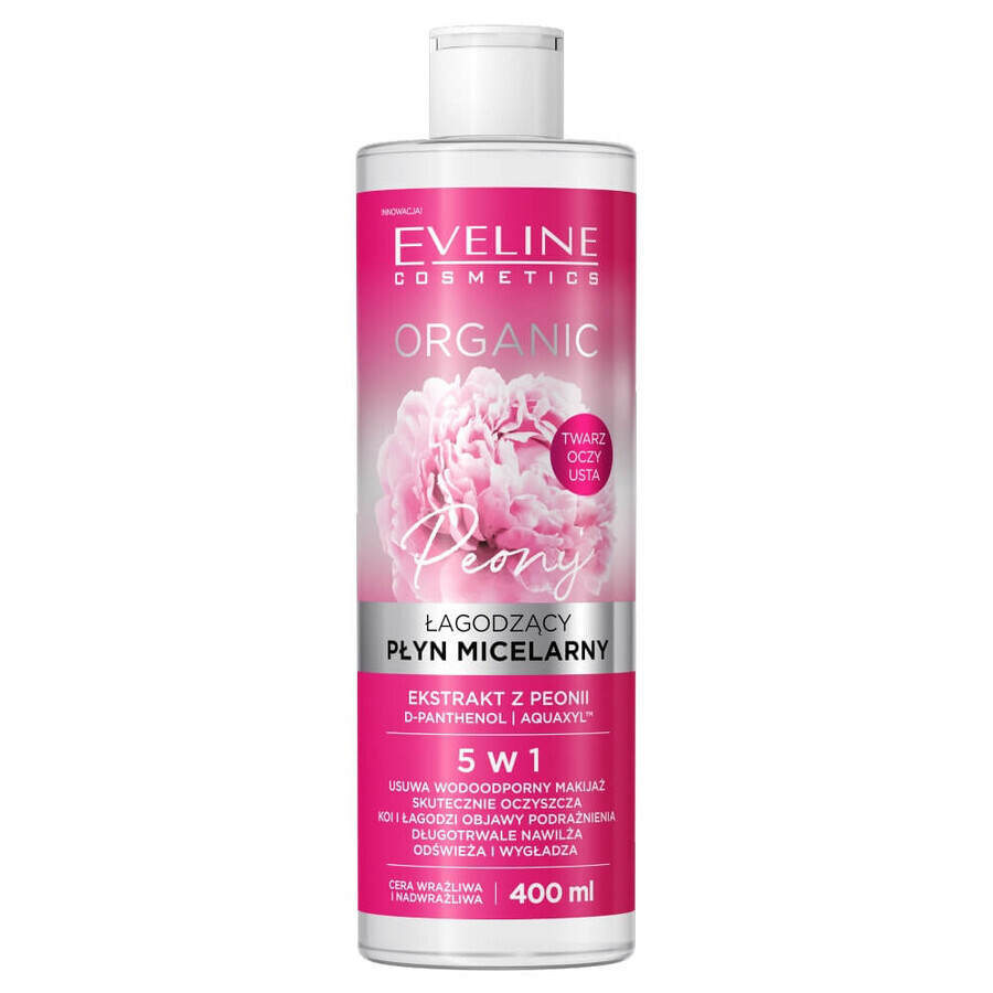 Eveline Cosmetics Organic agodzcy loțiune micelară pentru demakijau cu bujor, 400ml