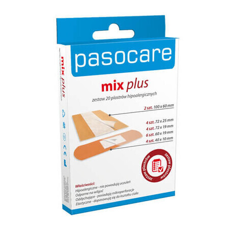 Pasocare, Mix Plus Pflaster, Set, 20 Stück - Lange Lebensdauer!