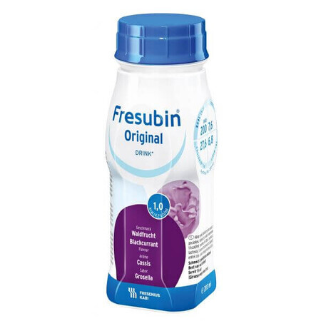 Bautura cu aroma de coacaze negre Fresubin Original, 4x200 ml, Fresenius Kabi Germania